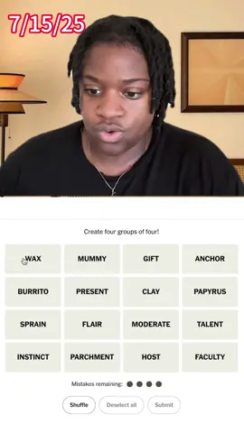 Well alright then! July 20th | Connections #pov #skit #game #foryoupage #foryou #shaiplay2much #storytime #tv #nytconnections #fyp