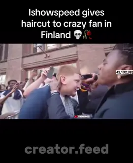 Ishowspeed gives crazy haircut to fan in Finland 🥀🥀 #ishowspeed #speed  #fyp 