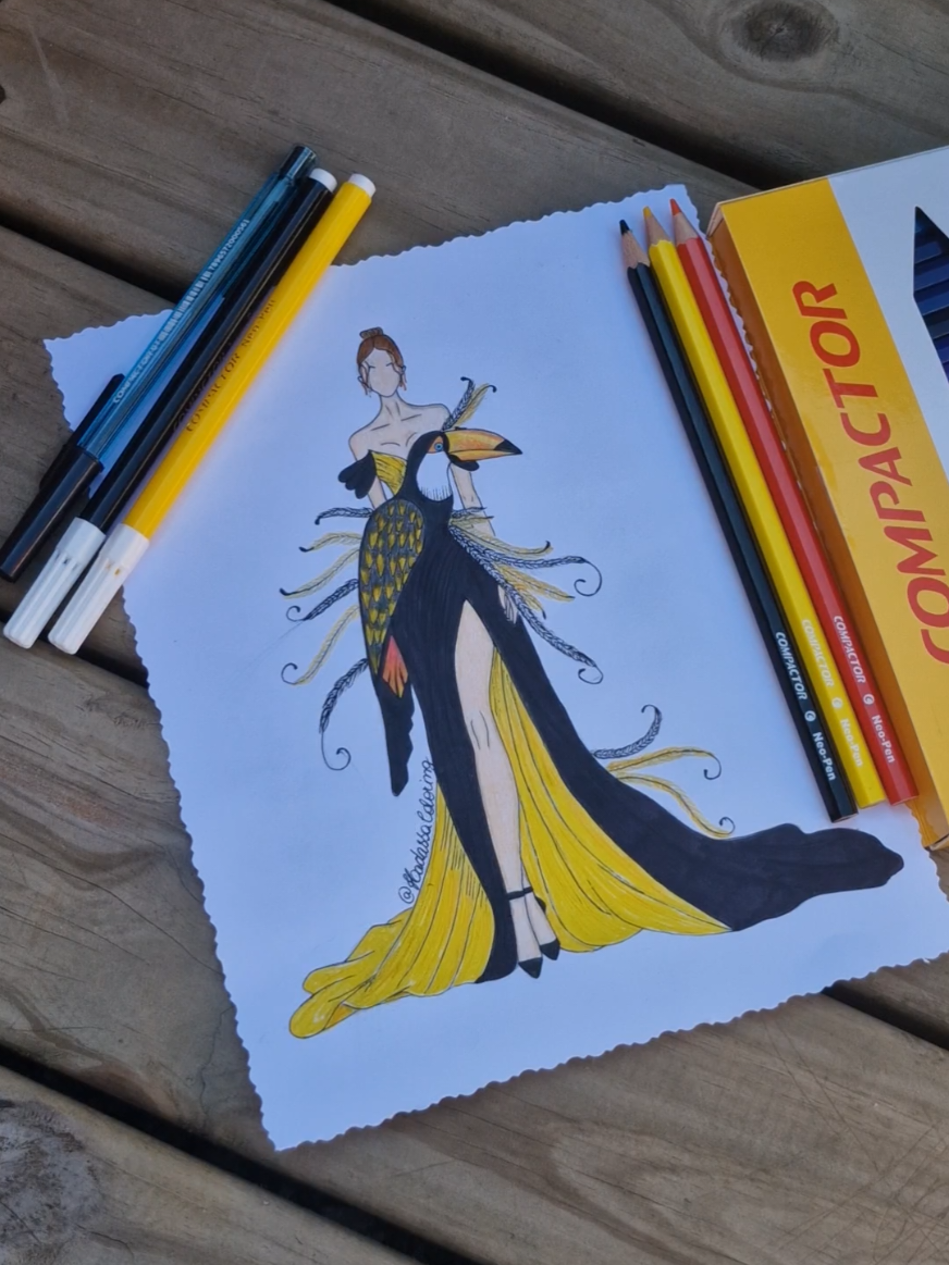 🚀 Apresento meu segundo desenho para o desafio: este vibrante croqui do mascote tucano. Depois da onça, agora mergulho nas cores e detalhes dessa ave incrível usando todo o material @CompactorBR  as canetinhas e lápis de cor Compactor, o lápis de desenhar Compactor para os traços iniciais e a caneta Compactor preta para os traços finos e detalhes. A qualidade que só compactor oferece faz toda a diferença! A jornada criativa continua! 🚀  #desafiodacriatividadecompactor #DesafioCompactor #TucanoArt #TécnicaDeDesenho #ModaIlustrada 