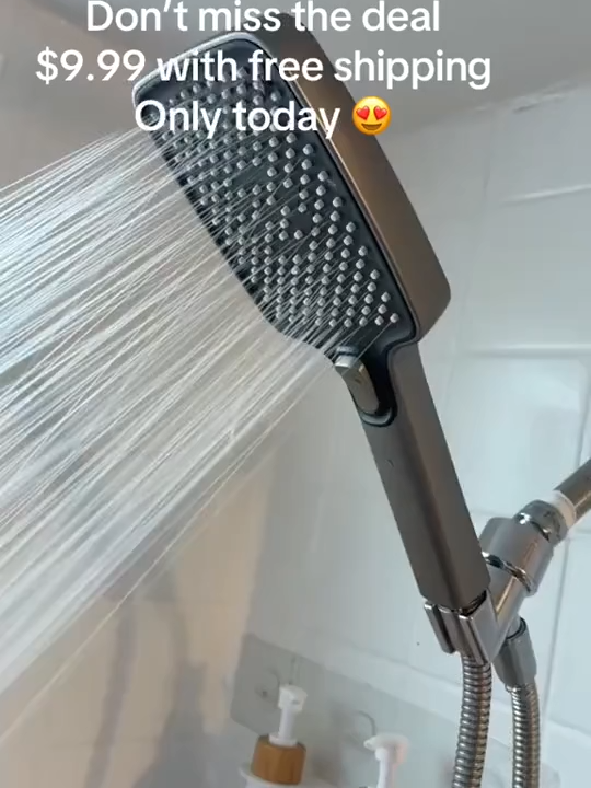 Under $10 for a filter high pressure shower head#High Pressure Multi-Mode Handheld Showerhead- Anti-clogging nozzles, built-in power wash function for cleaning tubs, tiles and pets, extra-long stainless steel hose, wall and ceiling mounts.#fyp #tiktokshop #fypp #fouryou