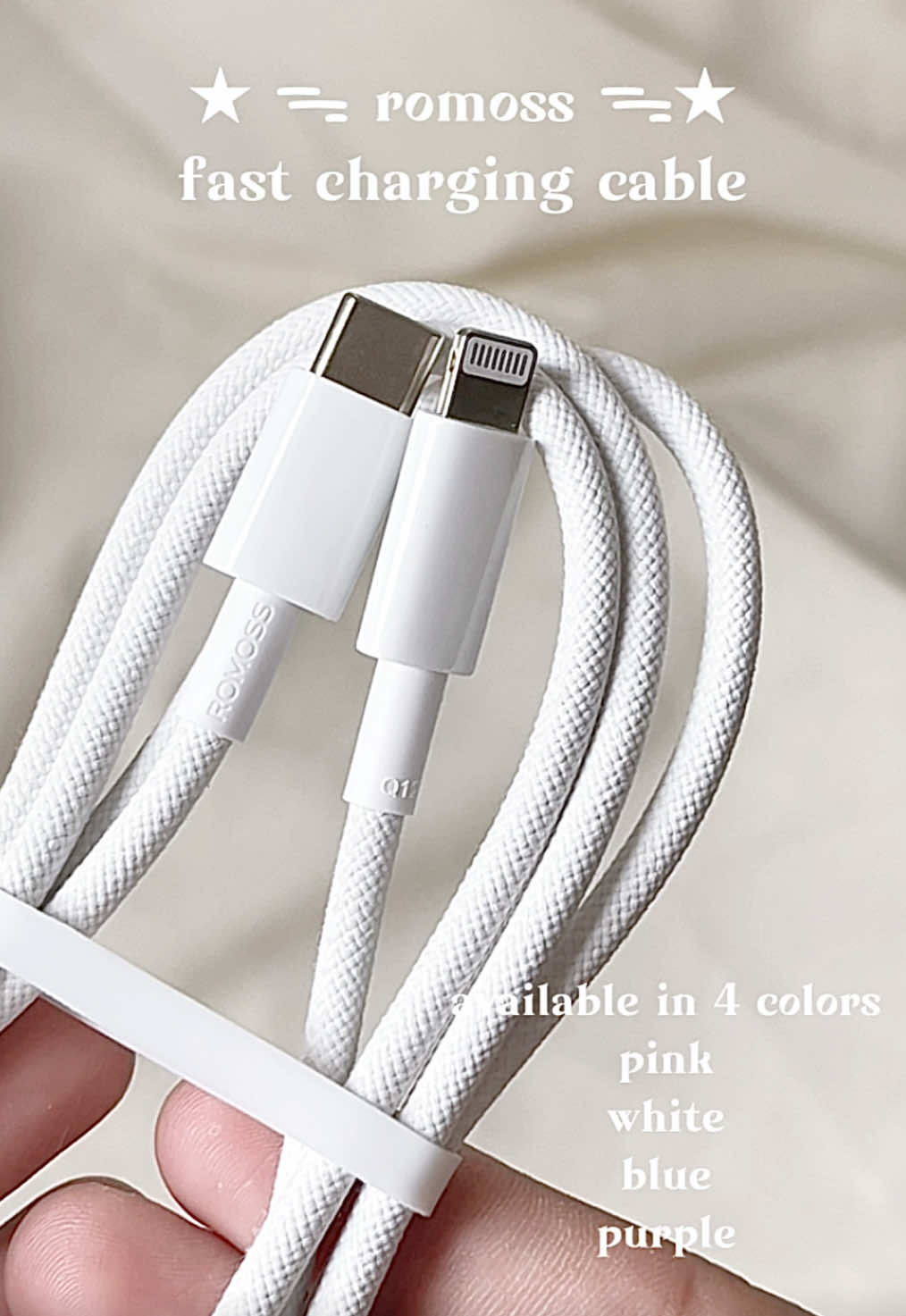 love my new fast charging cable from romoss, thank you so much! @Romoss Philippines🤍  #romoss #romossph #romosscable #fastcharging #fastcharger #iphone #fyp 