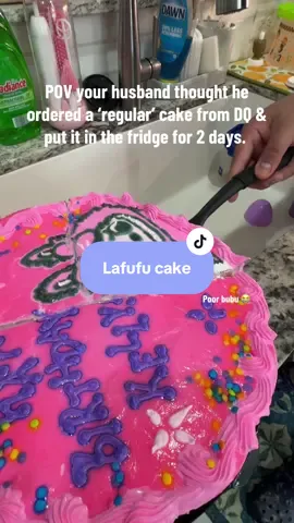 Oopsies 😩 I’m kind of really sad 😔 #dairyqueen #dairyqueencake #dq #icecreamcake #birthdaygirl #labubucake #itsmybirthdayillcryifiwantto #birthdayfail @Dairy Queen 