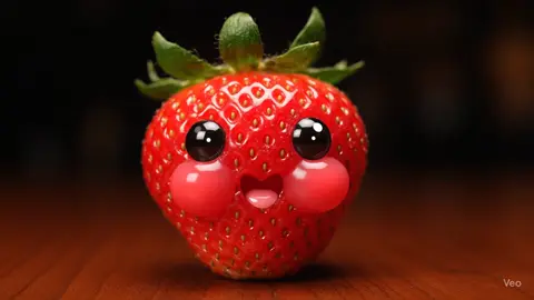 Cute strawberry eating 🥰🤩🥹 #ai #asmr #fyp #relax #veo3 #fruit #fruits #cute #cutebaby 