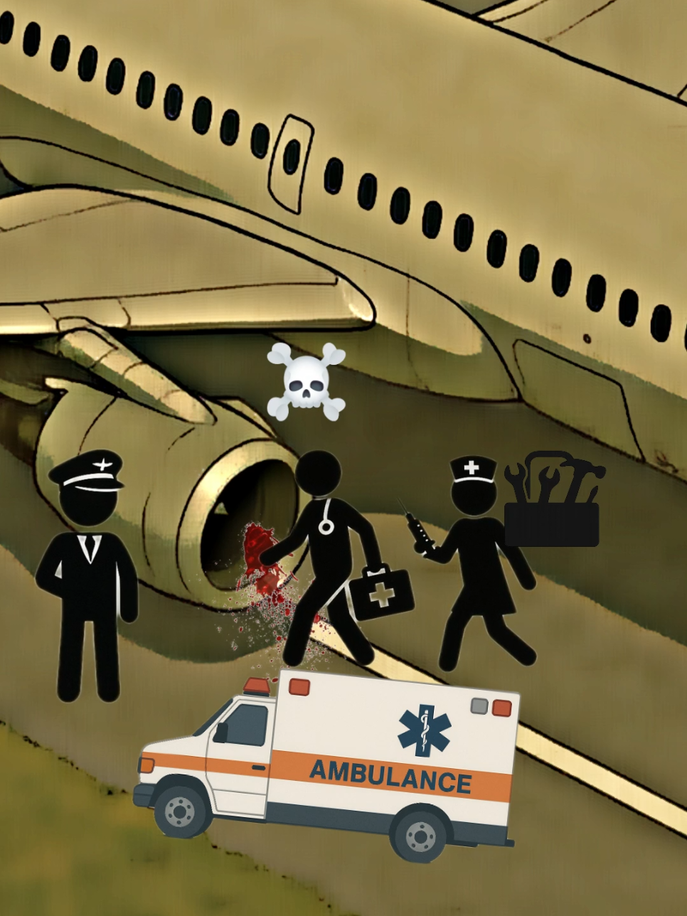 Engenheiro de manutenção puxado por turbina de aeronave. #assustador #historiasdeterror #analoghorror #animation #fyp 