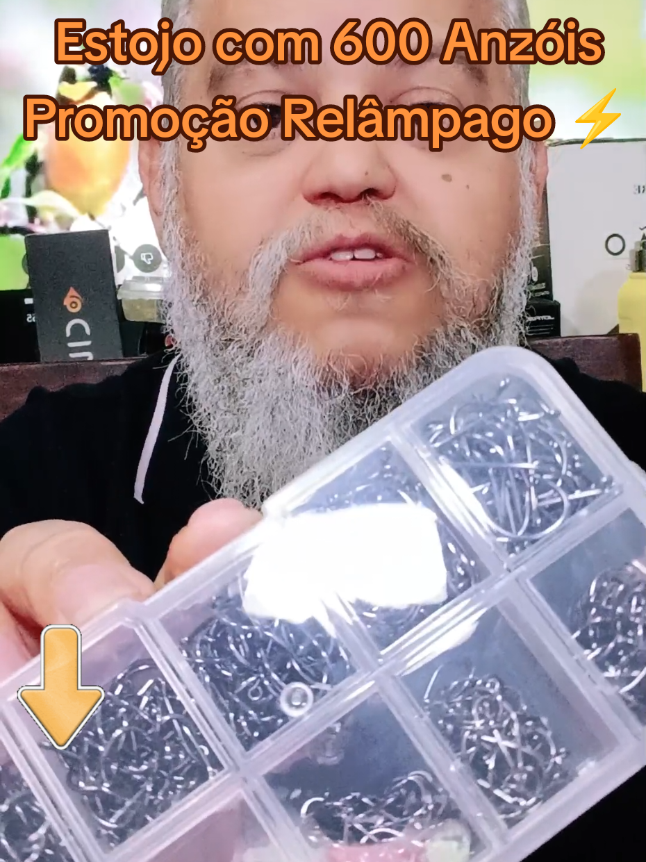 Kit estojo de anzóis com 600 unidades, promoção Relâmpago. #pescador #pesca #pescaria #anzol #brazshop #tiktokshopchegou 