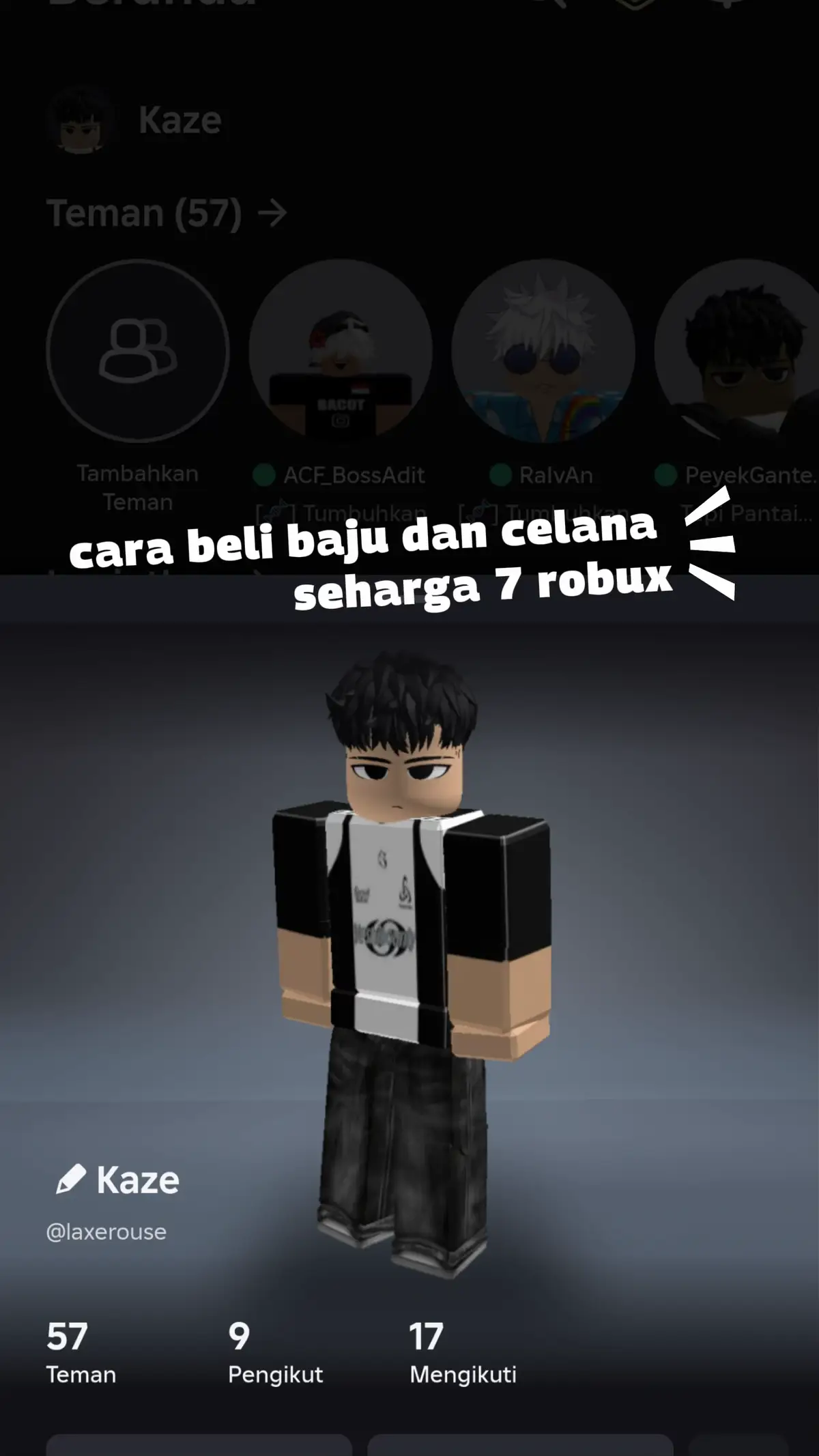 Cara belanja baju dan celana kece seharga 7 Robux di toko (Laxerouse) 🤩#kazeroblox #robloxfyp #roblox #fyp #hd #robloxtiktok 