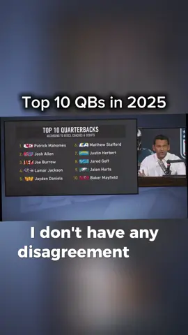 Top 10  NFL QB list of 2025 #nfl #nflfootball #espn #podcastclips #podcast 
