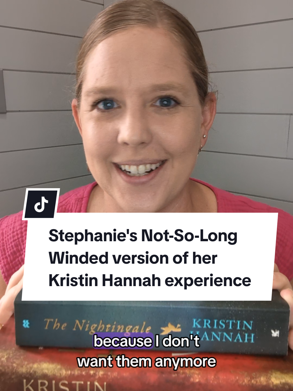 I have had a VASTLY different experience with Kristin Hannah than Emily has. Emily and I agree on a lot of books. We definitely do not agree on Kristin Hannah! That being said, I have not read her 2 favorites and I am not opposed to trying out another one.  #books #bookaholic #bookish #bookrecs #BookTok #kristinhannah #thewomen #thenightingale #historicalfiction 