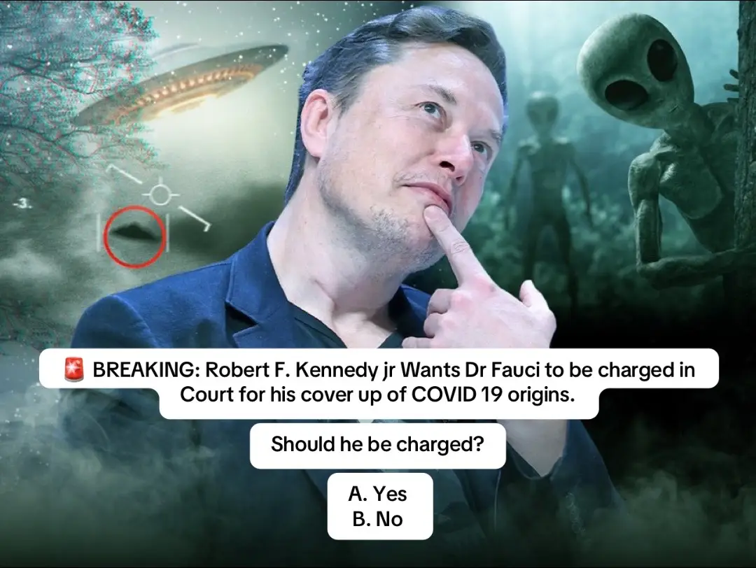 🚨 BREAKING: Robert F. Kennedy jr Wants Dr Fauci to be charged in Court for his cover up of COVID 19 origins. Should he be charged? A. Yes  B. No