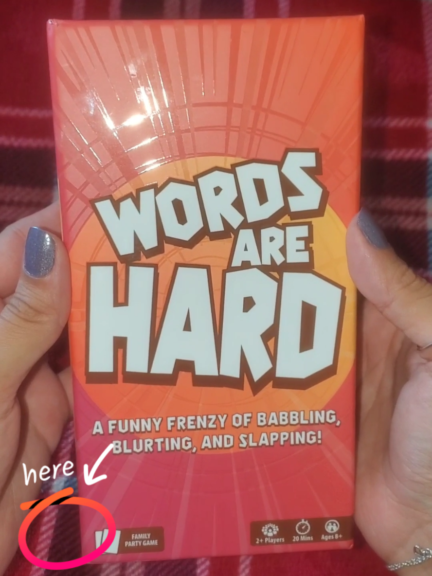 Words Are Hard - Party Games - Family Card Games - For Kids 8 & Up - For Adults - Family Game Night - Travel Game - Laugh Out Loud Funny Babbling @Lost Boy Games  FAST-PACED: Face off against friends and family in this outrageous slapfest. Spot it, shout it, and slap it! Don’t blink or babble! Try to collect the most cards in this family-fun frenzy. You’ll be exploding with laughter! EASY TO LEARN: The nostalgic gameplay allows new players to quickly grasp the goal. There’s no text, no spelling, and no need for a wide vocabulary. Play instantly! Average playtime is 10 minutes. Face off against friends in this outrageous slap fest. Even the best will babble. Untie your tongue, control the deck, and get the word out! #wordsarehard #wordsarehardgame #wordgame #gametime #GameNight #gamenightideas #cardgame #cardgames #game #games #familygame #familygametime #FamilyFun #familygamenight #lostboygames #lostboyentertainment 