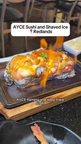 📍Hello Sushi | Redlands, CA + Follow @laocdatenight for more! 🍣Have you tried the AYCE flaming and deep fried sushi  @hellosushiredland ?@Hello Sushi-Redlands  1630 W Redlands Blvd STE G, Redlands, CA 92373 🕒Hours: - Monday - Friday: 11:30 AM - 10 PM - Saturday and Sunday: 12 PM - 10 PM 🔥Prices: - AYCE sushi, shaved ice and Korean coffee: $28.99 lunch, $31.99 dinner - 2 rolls: $15.99 - 3 rolls: $22.99 🚗Parking: - Free street parking 🤗Thank you so much for having us! #foodblogger #Foodie #ie #redlands #sushi                        AYCE Sushi in Redlands, food in Redlands, food in la, food in oc, food in socal, food near uc riverside, food in inland empire, ugc example, ugc creator, Food in ie, sushi in ie, all-you-can-eat sushi, best all you can eat sushi, deep fried sushi, flaming sushi 