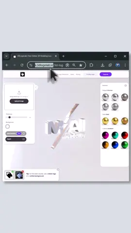 Amazing Websites You Should Know Part (61) | Want to turn your flat logo into a 3D masterpiece? 🌀✨ 🌐 3dlogolab.io 🖼 Upload → Transform → Preview in 3D 🧪 Free to try — premium for pro use! #3DLogoLab #LogoTools #UsefulWebsites #Part61 #foryou   