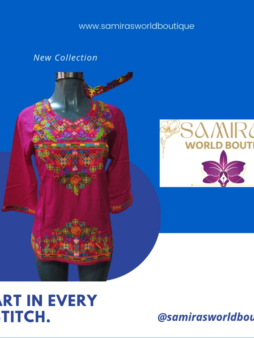 🌸 Embroidered Blouses from Chiapas 🌸 Art in every stitch. Our Chiapas blouses are hand-embroidered by Mexican artisans, with designs full of color, culture, and tradition. ✨ Ideal for pairing with jeans, skirts, or elegant outfits. Wear with pride an authentic garment, made with love. 📍 Samira's World Boutique 🌐 www.samirasworldboutique.net #ChiapasBlouses #MexicanFashion #Handmade #EmbroideredBlouses #SamirasWorldBoutique #TraditionalClothing #LatinBoutique #ChiapasWithStyle