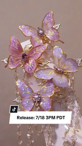 🦋 shrink plastic butterflies in bloom 💜 Handcrafted with love, light, and tiny wings. Limited release on 7/18 at 3PM PDT 🌿✨ #ShrinkPlastic #ShrinkArt #ButterflyAccessories #HandmadeJewelry #Fairycore #DreamyDetails #SummerDrop #WearableArt #GardenVibes #MysticalJewelry#purplelover 