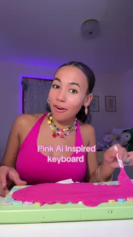 Ai keyboard pink edition!!! #ai #aiinspired #fake #pink #keyboard #asmr #satisfying 