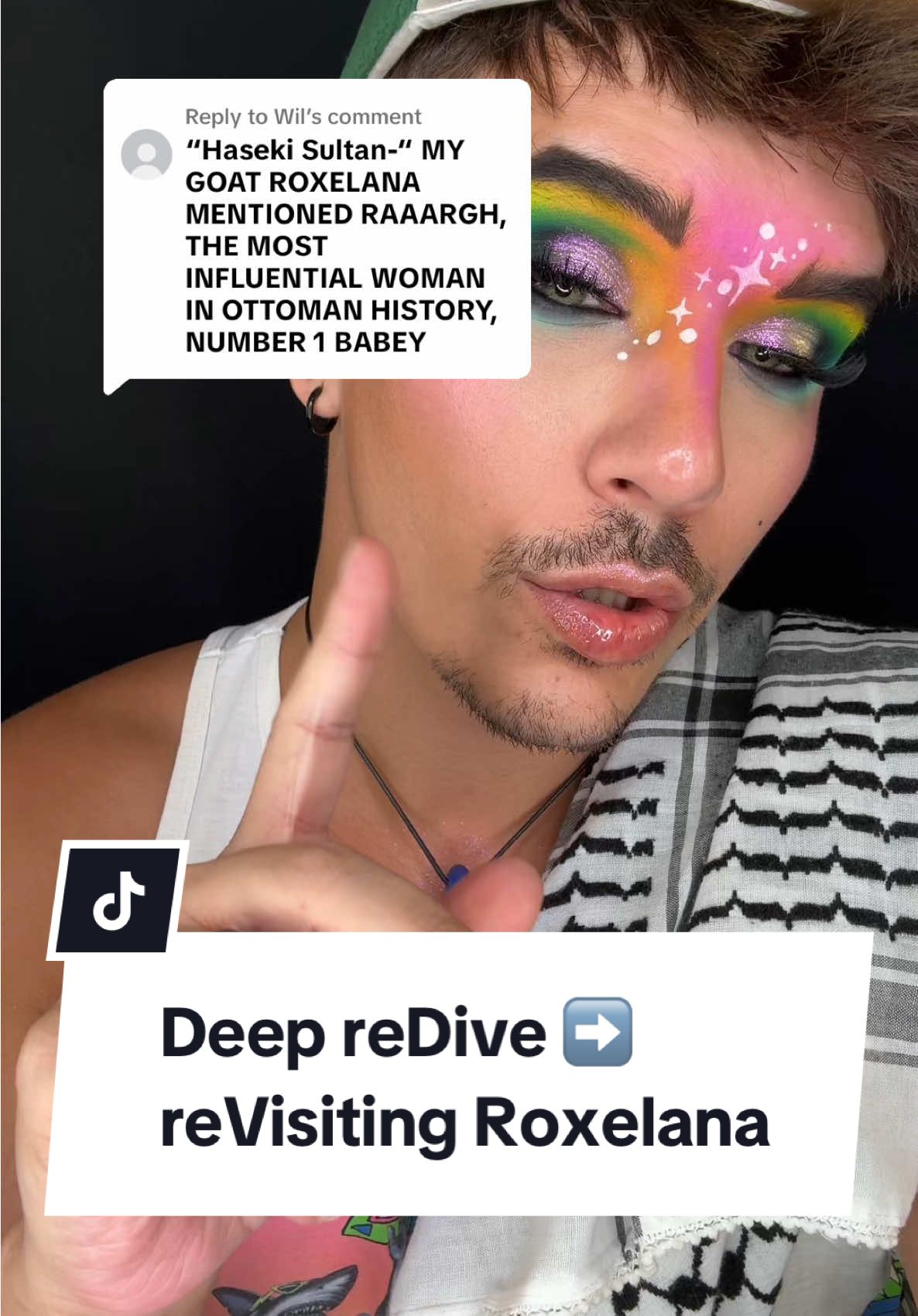 Replying to @Wil  Deep reDive ➡️ Ep.26 ➡️ Roxelana ➡️ reVisited!!! ➡️ Man… my makeup styles really vary. 🤭😮‍💨 #d#deepdiveh#historyl#learning #a#araba#arabica#arabiaa#arabianm#middleeastm#middleeastern #m#muslimm#muslimsi#islami#islamic #k#keffiyehk#kuffiyehkufiya #greenscreenvideo 