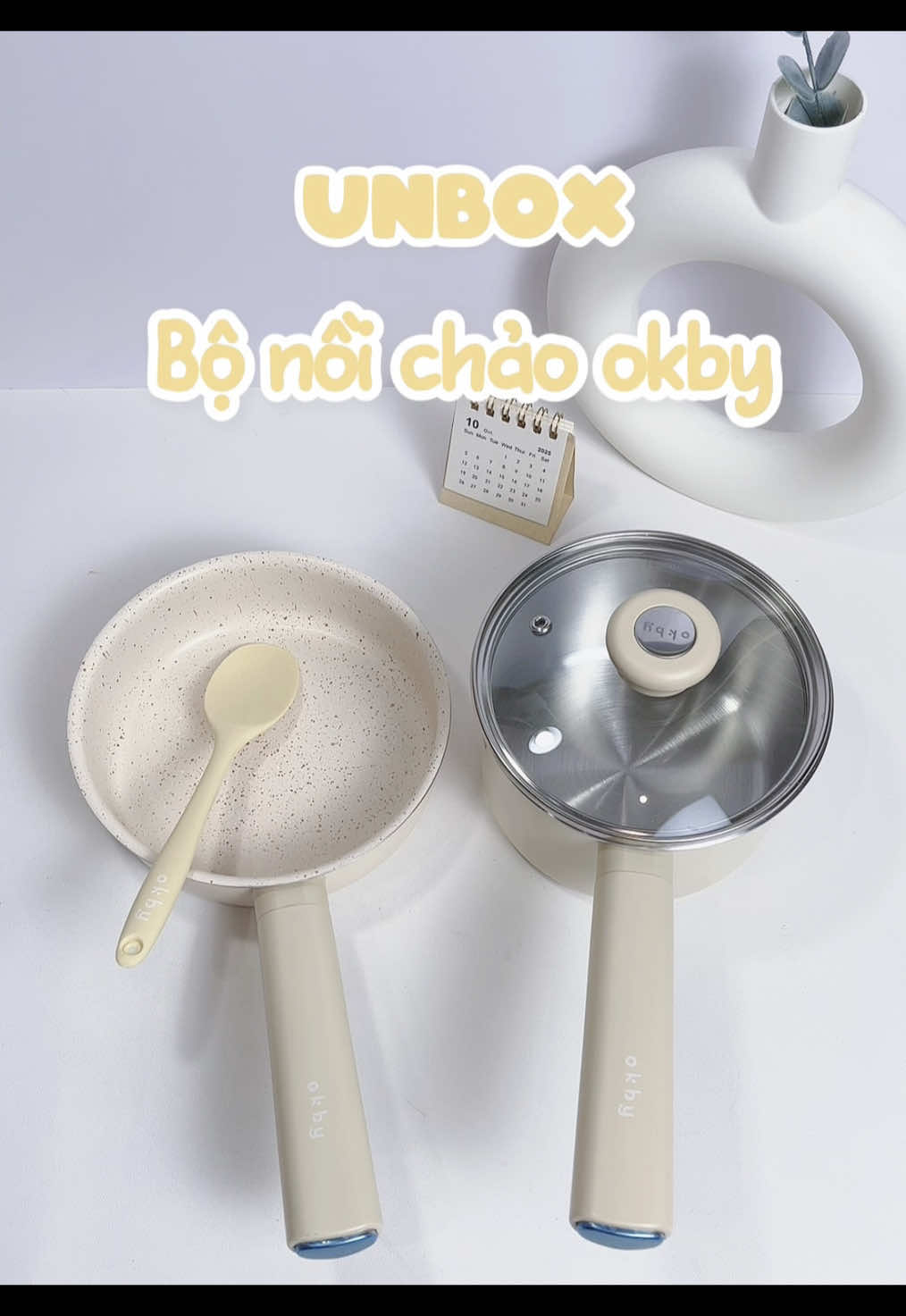 Tui mới sắm cho bé nhà tuichuẩn bị ăn dặm bộ nồi chảo okby quá xinh iu#andam #andamcungcon #nauan #vaobep #mebimsua #chamcon #embe #nuoicon 