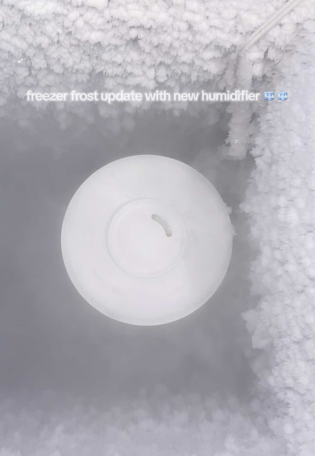new humidifier day 3 build up #icetok #deepfreezerfrost #softice #fluffyice #icelovers #ice #snowice 