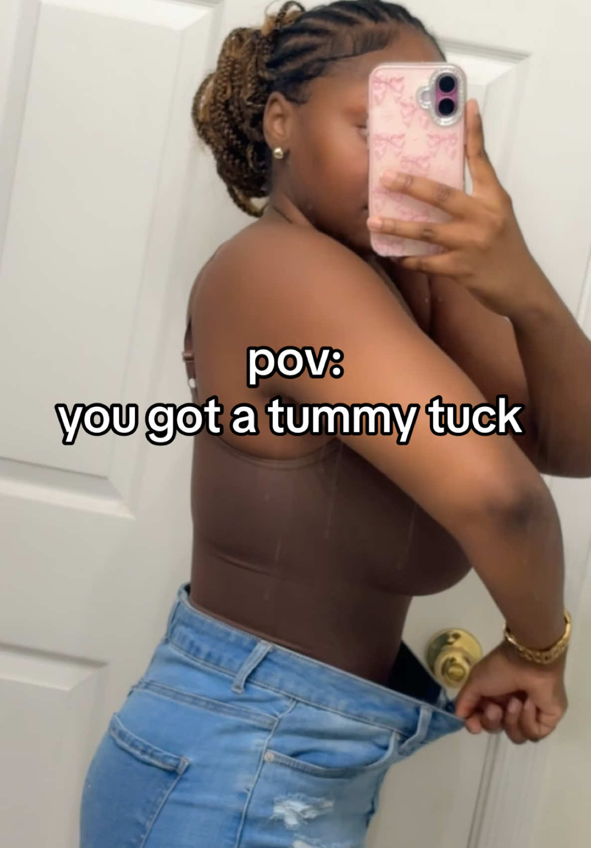 Itty bitty 🤭🤎 #smallwaist #tummytuck #fypシ 