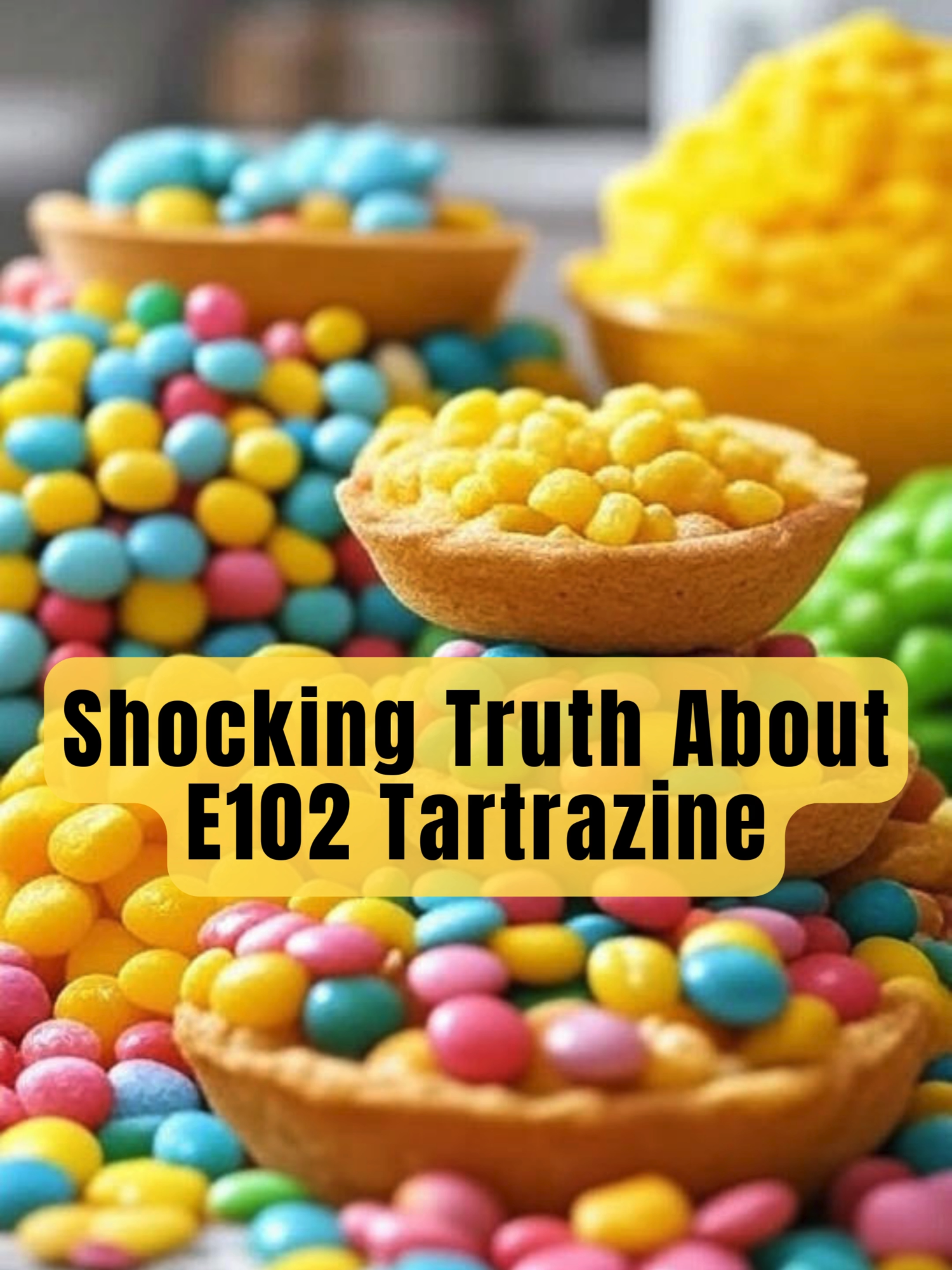 Shocking Truth About E102 Tartrazine. That yellow dye in your candy? It might be E102 tartrazine—linked to allergies and hyperactivity! 🍬😱 Watch the full video for a gut health shocker!    #Tartrazine #FoodSafety #HealthyEating #AllergyAlert #GutHealth #KidsHealth #e102 #foodadditives