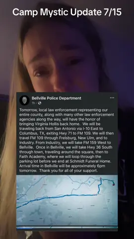 #VirginiaHollis, a #CampMystic camper, will be returning home tomorrow 🕊️ Please keep praying for her family, and the families of all those impacted by these horrific #CentralTexasFloods 🙏 #PrayForTexas #KerrCountyFloods Link to Virginia Hollis’ GoFundMe: https://www.gofundme.com/f/honoring-sweet-virginia-hollis