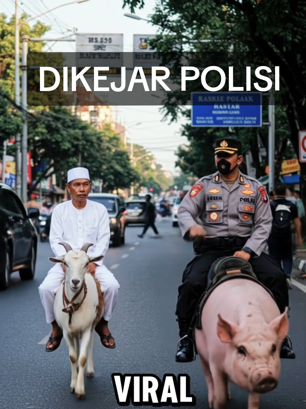 Pak Ustad Di Tilang Polisi Gadungan. #polisi #tilang #ustad #kambing #foryou #news #trending 