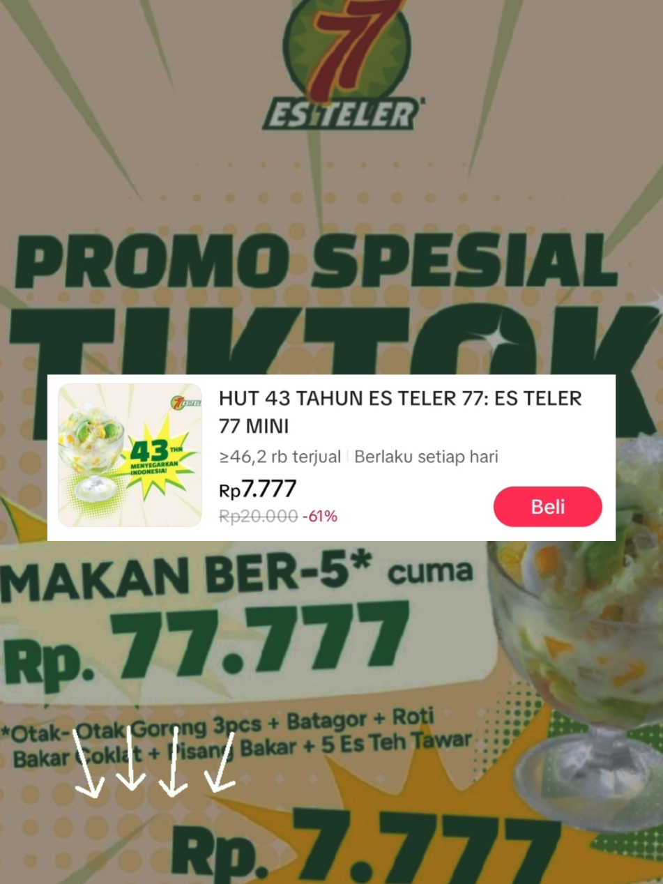 Es Teler 77 Diskon. Promo spesial tiktok. #promo #diskon #es #esteler77 #tiktok #fyp #fypシ #fyppppppppppppppppppppppp 