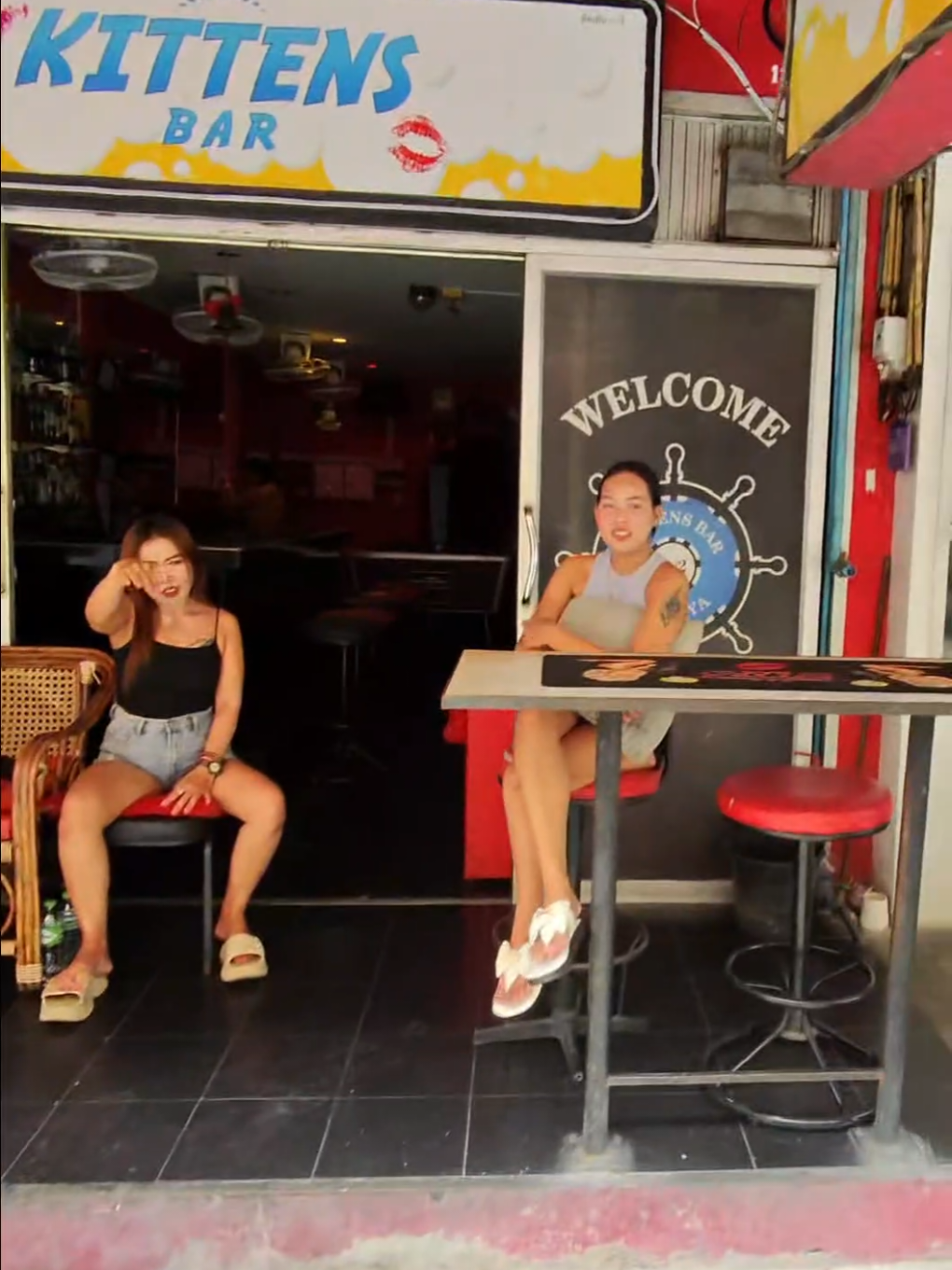 nice ladies at bar are very welcoming in Pattaya Thailand 