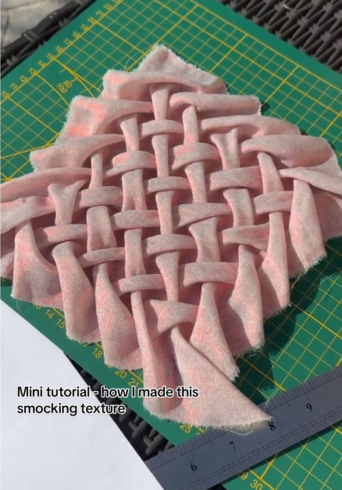 Tutorial - how I made this 3D smocking texture.. Would you try it in a design? #SewingTikTok #3DFabric #sewing #smocking #FabricTexture