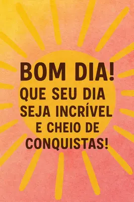 Comece o dia com energia positiva! Essa mensagem é pra te lembrar que hoje pode ser incrível, cheio de força, foco e vitórias! Salve esse post, compartilhe com quem precisa de um empurrãozinho e bora conquistar! 🚀💛 #BomDia #MensagemPositiva #Motivação #TikTokBrasil #FraseDoDia #EnergiaBoa #Conquistas #VibeBoa #ToqueDePaz 