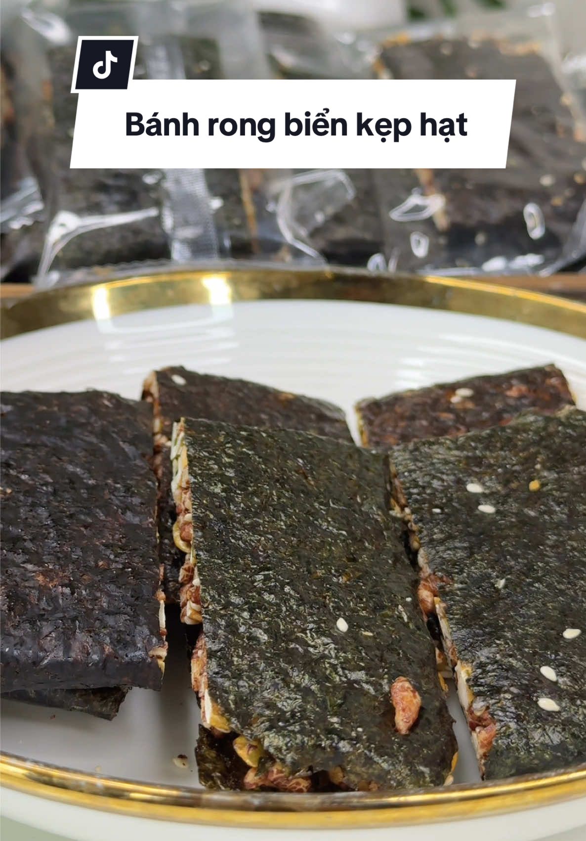Bánh rong biền kẹp hạt siêu dinh dưỡng hợp ăn vặt #lemhayanvat #review #food #anvathealthy #rongbienkephat #gonuts 