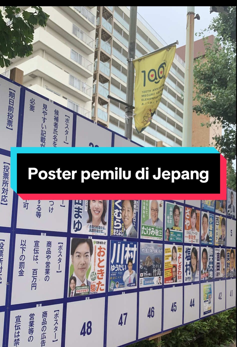 Budaya Jepang yang disiplin & menghargai ruang publik tercermin gimana cara mereka nempelin poster pemilu, ga ganggu lingkungan.  Ga boleh nempel sebarangan, nempel sembarangan bisa kena sanksi ! Abis masa kampanye, poster bakal langsung dicopot panitia pemilu/pihak berwenang. Semoga +62 makin banyak yang sadar pentingnya keteraturan, juga bisa punya suasana pemilu yang lebih rapi, damai, dan bermartabat.  #posterpemilujepang #pemilujepang #belajardarijepang #jepang #infojepang #hidupdijepang 