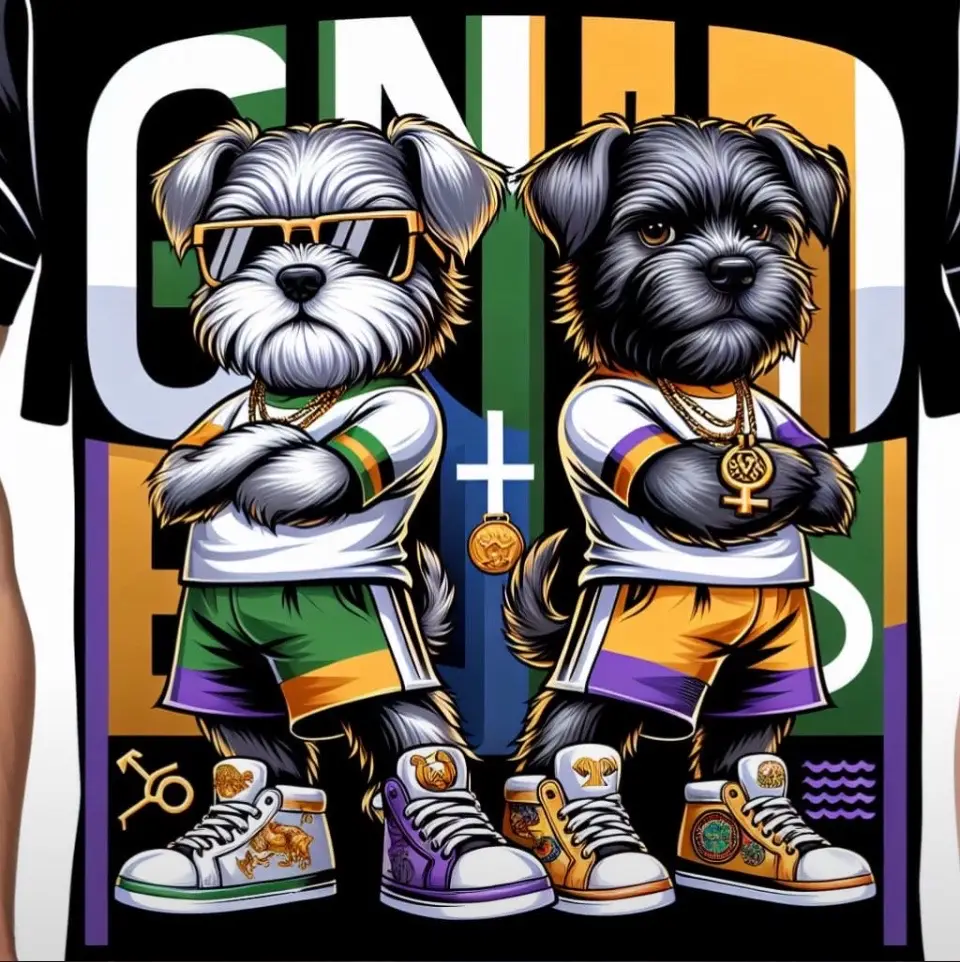 Double the trouble, twice the drip. The Gemini Mad Pups come as a set — one white, one black — both stuntin’ in matching basketball jerseys, sneakers, and fly sunglasses. ♊️ Gemini Vibes: Playful. Sharp. Always switchin’ gears 🏀 Fit: Throwback jerseys, custom kicks, bold frames 🐾 Twin Energy: One chill, one hype — both legendary 🎭 Style made for the loud, the witty, and the unpredictable Two pups. One sign. Zero competition.