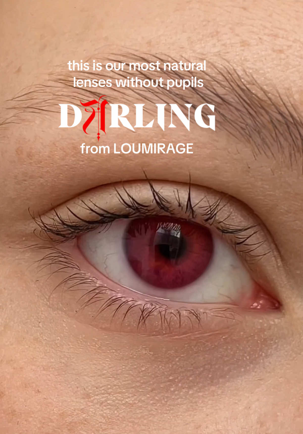 DARLING @loumirage - the first bloody red lenses WITHOUT pupils! 🩸🧛🏼 well, Cullens will be jealous - see you at loumirage.co.uk, babe ♡. ݁₊ ⊹