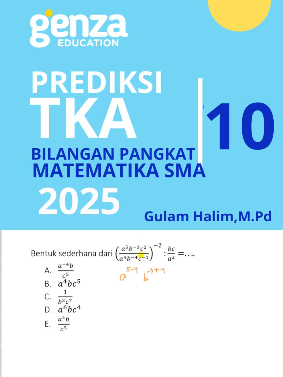 Prediksi Soal TKA Matematika #TKA #Matematikasma #soaltka #bimbeldibintaro #bimbelditangerangselatan #bimbelutbk #bimbelsnbt #bimbeltka #pangkat #bilanganpangkat 