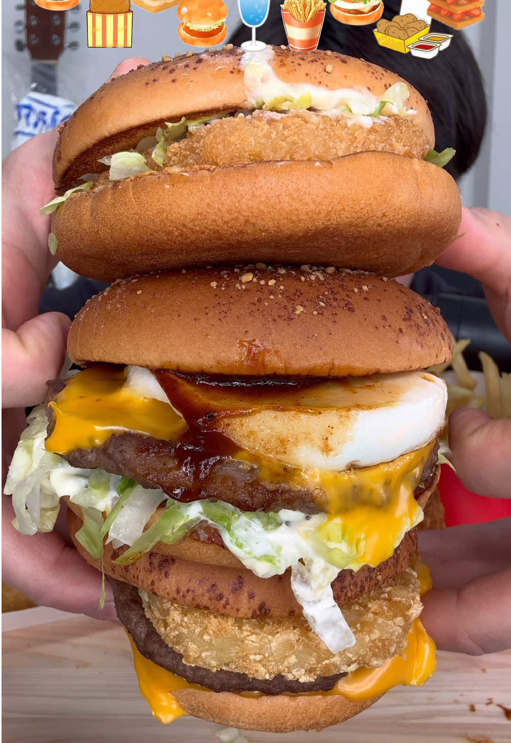 【マクド新作】ハワイアンバーガーズ爆食い🍔🍟#マクドナルド #飯テロ #大食い #ハンバーガー #ポテト #asmr 