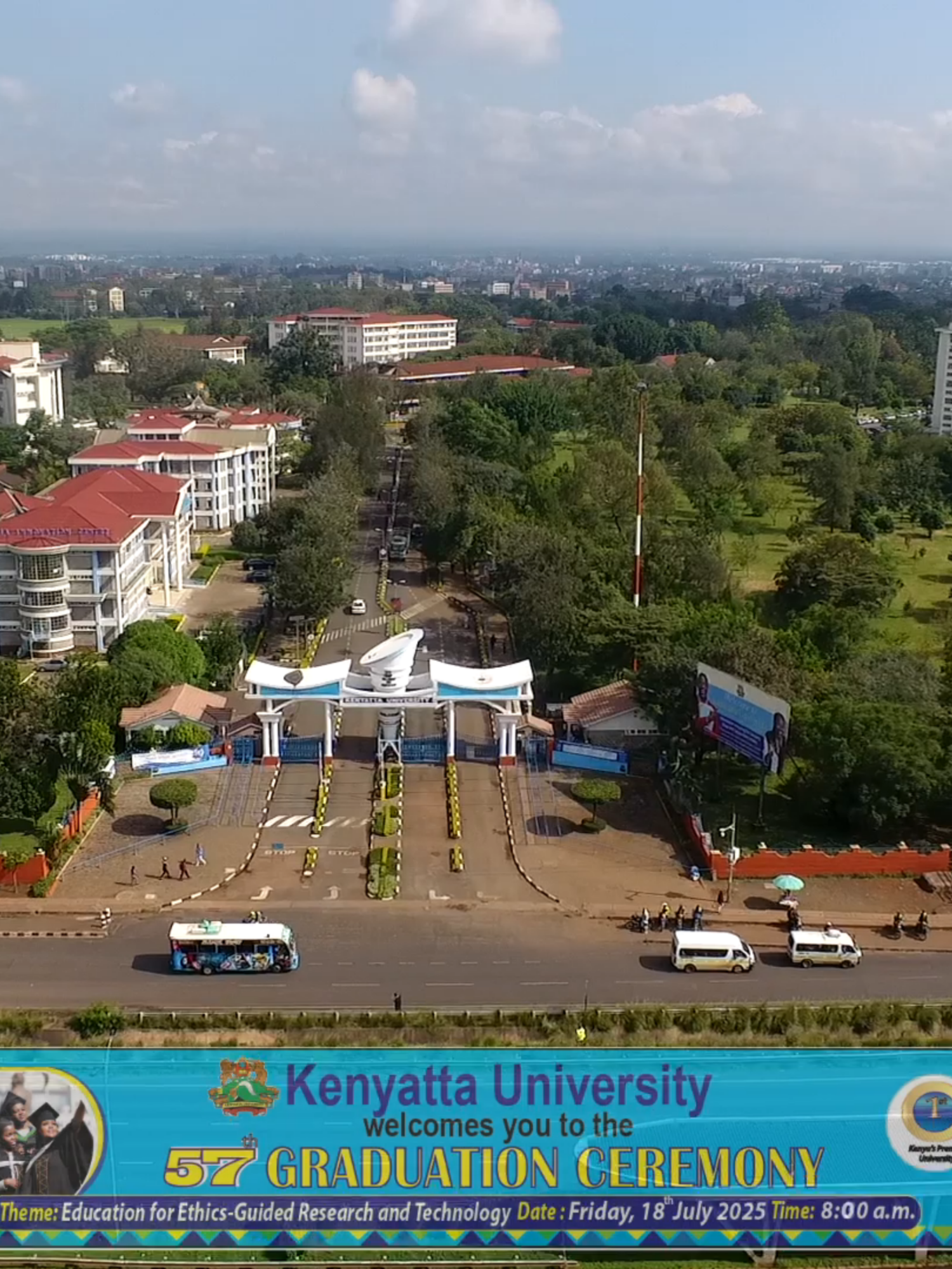 Kenyatta University will hold its 57th graduation ceremony this Friday, 18th July. Following the success of the 56th graduation, which attracted over 250,000 views, the event will be broadcast live on KUTV & streamed on the KUTV YouTube channel. Congratulations to the graduates! @kenyatta_university #KenyattaUniversity #KU #57THGRADUATION #graduation #graduation2025 #graduate #graduand  #KU57thGraduation #KUPride #Classof2025 #KUClassof2025