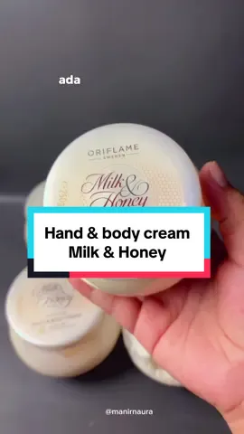 Hand & Body Cream kesukaan Aku selain melembabkan, menutrisi kulit ampuh juga mencerahkan kulit. Bulan ini lagi promo kamu wajib punya hand & body ini. Yang mau DM aku aja yah😍 #bodycreamoriflame #handbobdymilkhoney #fyp 
