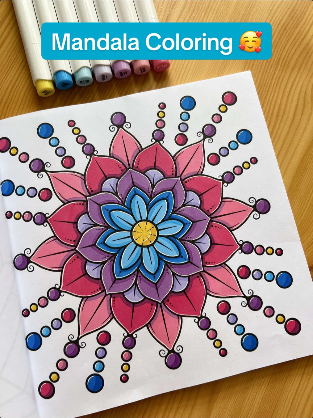 Mandala Coloring with Alcohol Markers 💕 Book: my Patterns Coloring Book. Markers: Ohuhu Alcohol Markers (104 set) #coloring #satisfyingvideos #mandala #ohuhumarkers #coloringbook #relaxingvideos #coloringtorelax #colorare #mandalacoloring 