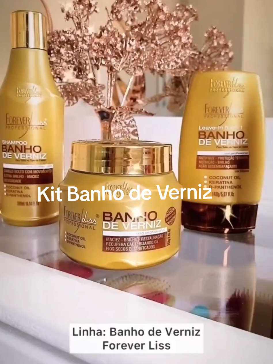 Kit completo Forever Lisa para deixar os seus cabelos super brilhantes e saudáveis! #foreverliss #banhodeverniz #banhodevernizforeverliss #cabelossaudaveis 