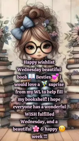 Happy 🤗 wishlist Wednesday my beautiful 🌼 and wonderful book 📖 besties! I'd love & appreciate a 🧚‍♀️ suprise off my WL ! I hope everyone has a wonderful WISH 🧚‍♂️ fulfilled Wednesday and a happy 🤗 and beautiful 🌸 week !#CapCut #fyp#bookbesties #bookbuds #RandomActsofkindness #BookTok #WishlistWednesday 