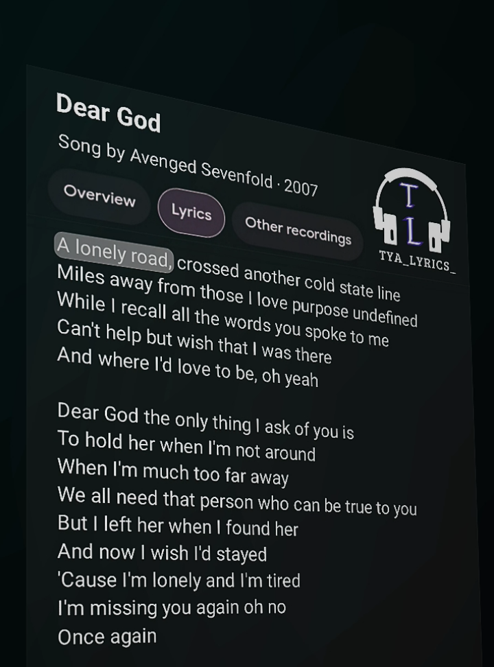 Dear God - Avenged Sevenfold || Lyrics 🎧🎶  . . . #deargod #avengedsevenfold #lyrics_songs #lyrics #song #music #viral #editlyrics #songs #viralsong #foryou #foryoupage #fyp #tya_lyrics_ 