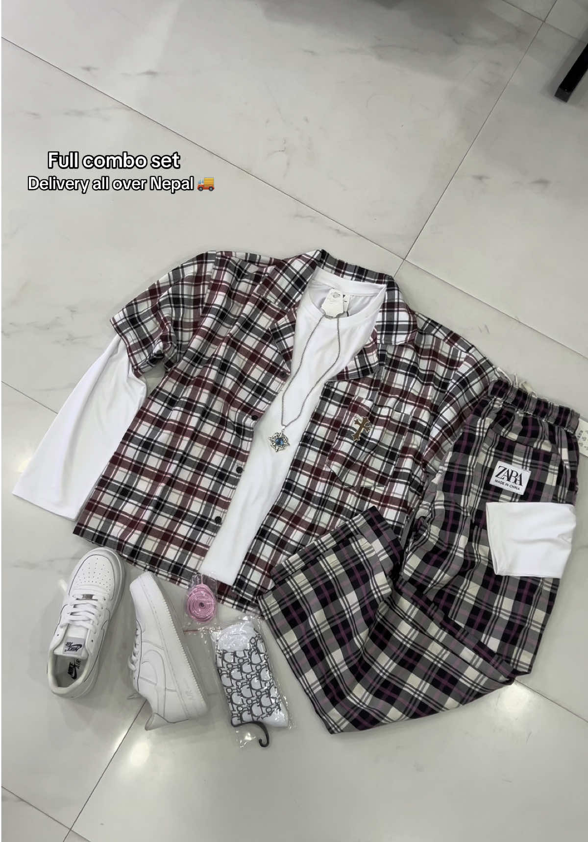 Check crop shirt Full sleeve Locket  Shoes Less Socks #comboset #trendingsong #newghodaghodisuppliers #creatorsearchinsights #trend #shop_online #trending 