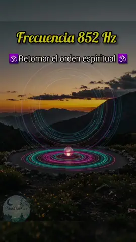 ✨️ Frecuencia 852 Hz retoma el orden espiritual ✨️ La frecuencia de 852 Hz es una de las frecuencias Solfeggio, a menudo asociada con la intuición, el despertar espiritual y la conexión con el universo. Se considera una frecuencia que puede ayudar a:  * Despertar la intuición: Se cree que estimula la glándula pineal, fortaleciendo la capacidad intuitiva y la percepción extrasensorial.  * Transformación y reconexión: Facilita la liberación de energías negativas o limitantes, promoviendo un estado de conciencia superior y una reconexión con el propósito de vida.  * Claridad mental y paz interior: Contribuye a calmar la mente, reducir el estrés y fomentar un estado de paz y armonía. #852Hz #Frecuencia852Hz #SolfeggioFrequencies #FrecuenciasSolfeggio #SanacionSonora #VibracionAlta #EnergiaPositiva 