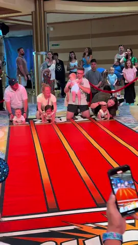 🤣 don’t miss this on your next Disney Cruise! Jack Jack’s diaper dash is a crawling baby race and our baby won her qualifying round and finals on the June 26th Disney Dream sailing 🤣💖 this is race 1! #jackjackdiaperdash #disneycruisebabyrace 