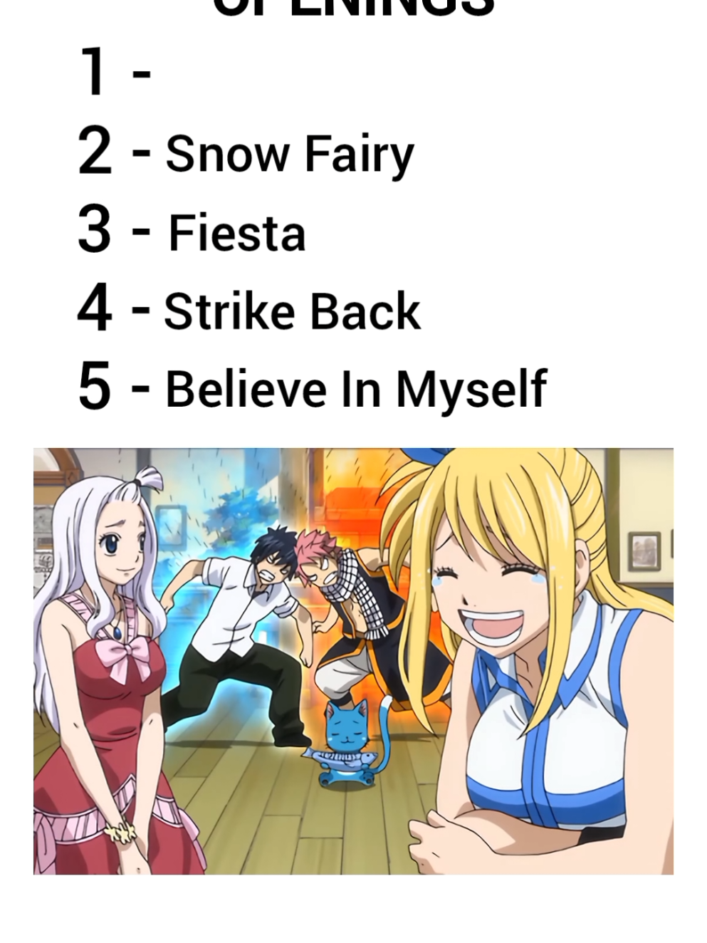 Part 5 | My Best Fairy Tail Openings (FOR ME) | #fairytail #fyp #ft #animes #rankingopenings #ranking #rank 