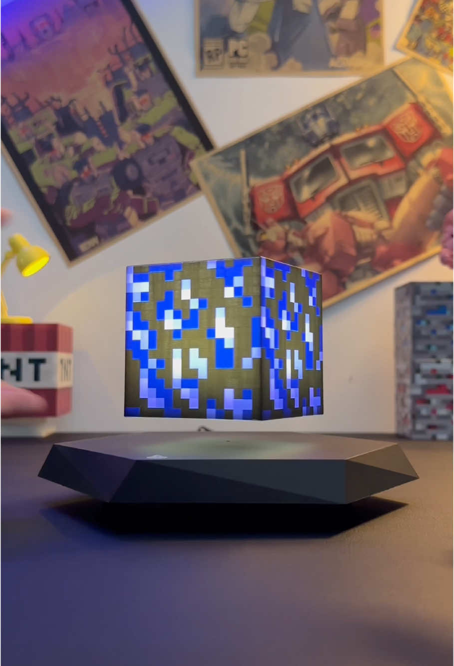 Upgrade the remote- controlled magnetic levitation ore lamp.#Minecraft #magnetic 