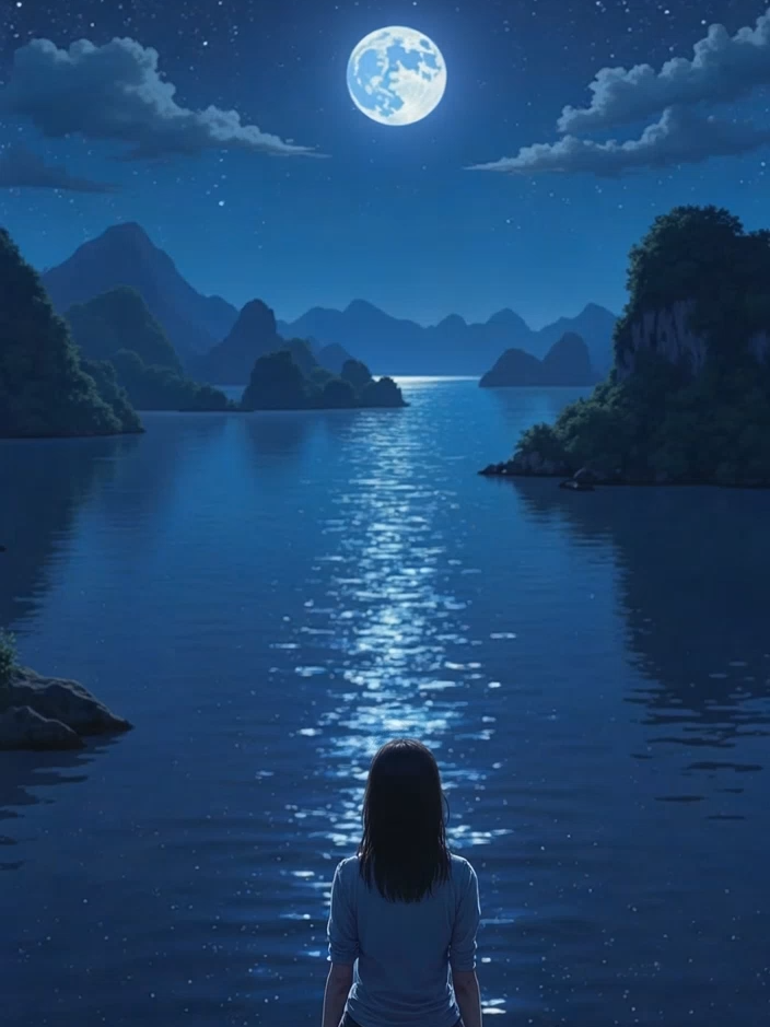 Even the quietest nights in Halong Bay can hold the loudest feelings inside. Let the moonlight guide your heart through the storm. 🌙💔✨  Live your wallpaper. Feel your moment. #LiveWallpaper #AnimeScenery #HalongBay #NightVibes #EmotionalWallpaper   #animelover #animelivewallpaper #CryingInSilence #YouAreNotAlone