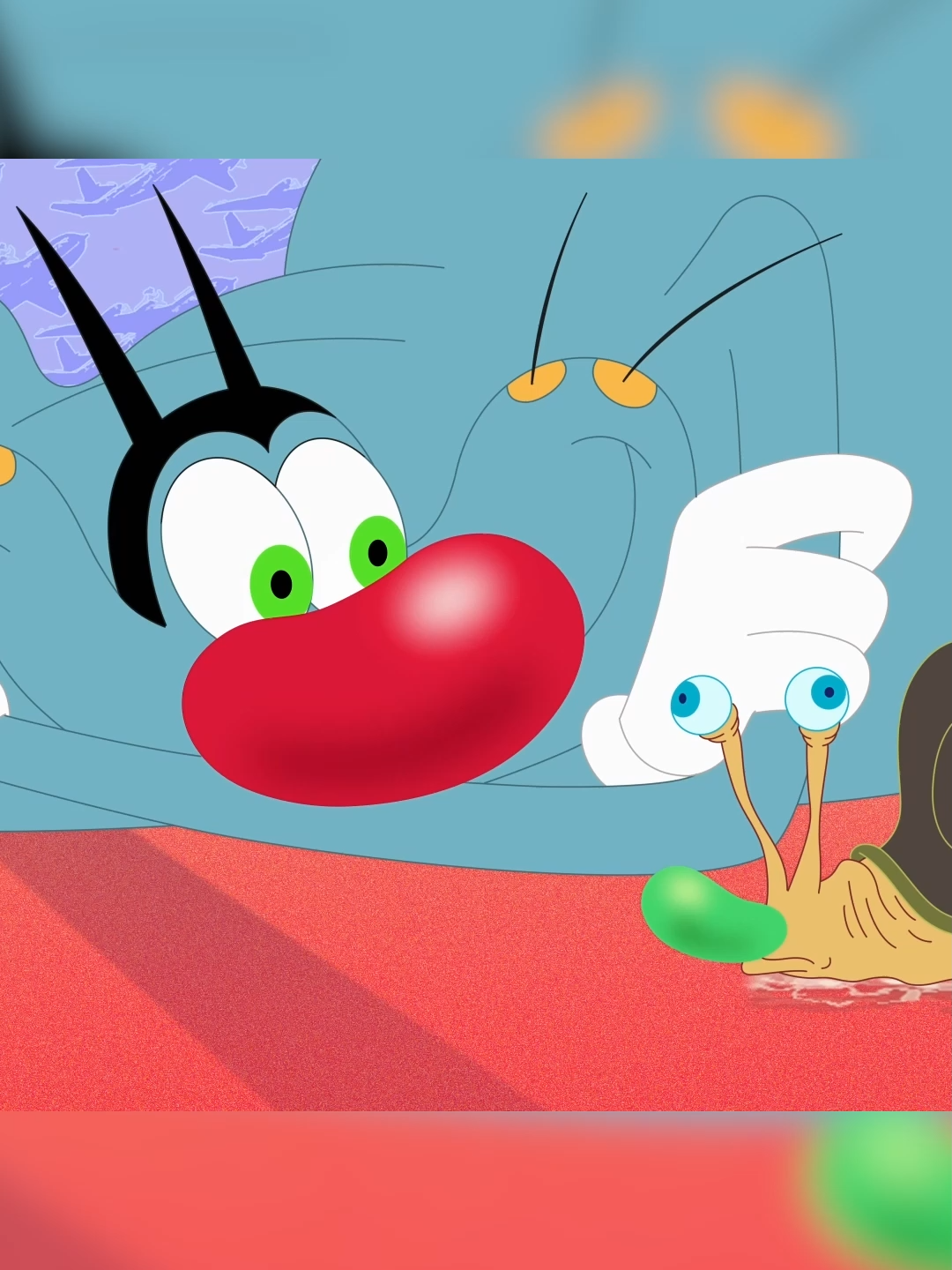 My friend the snail... until you eat them! 🤮 #oggy #oggyandthecockroaches #cartoon #animation #filmtok #onregardequoi #dessinanime