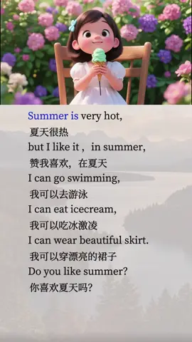 你们喜欢夏天？#美国华人 #加州生活 #英语口语 #美式英语 #英语学习打卡 #口语练习 